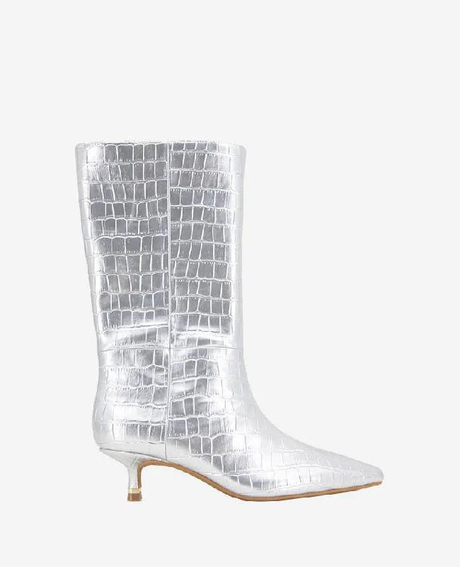 Meryl Metallic Croco Bootie