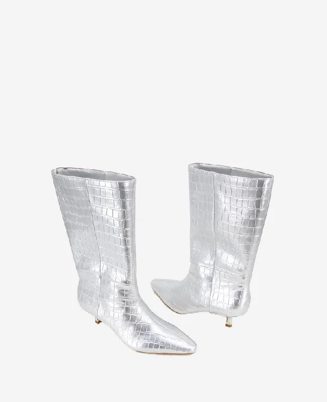 Meryl Metallic Croco Bootie