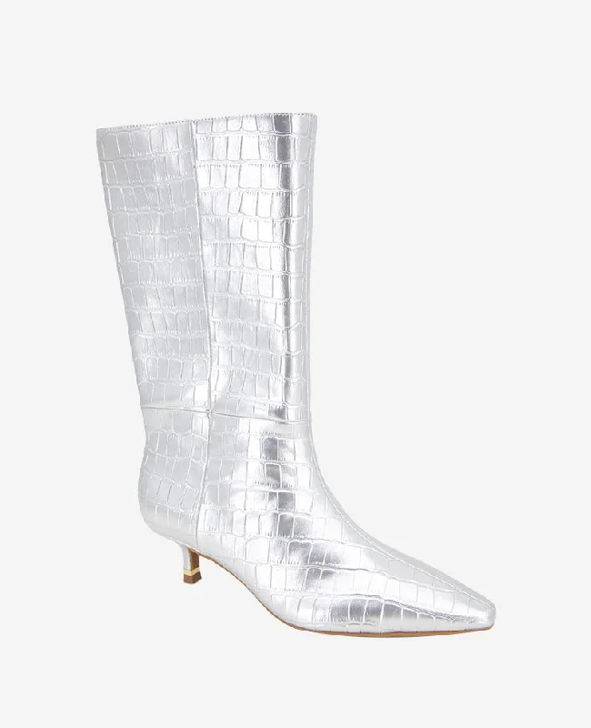 Meryl Metallic Croco Bootie