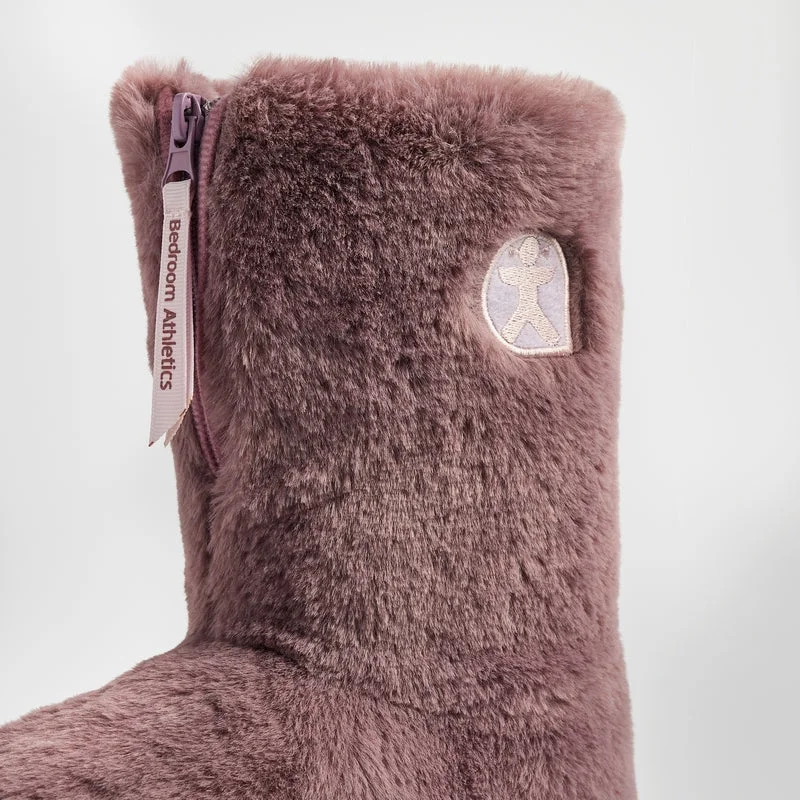 Monroe - Faux Fur Slipper Boot - Aquarelle / Dusky Pink