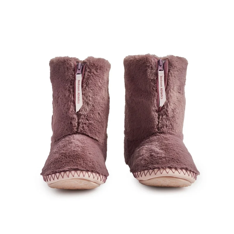 Monroe - Faux Fur Slipper Boot - Aquarelle / Dusky Pink