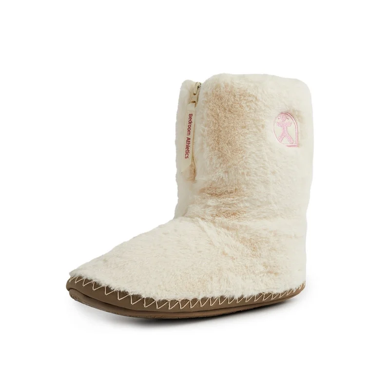 Monroe - Faux Fur Slipper Boot - Cream / Moonrock