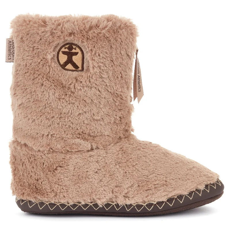 Monroe - Faux Fur Slipper Boot - Stucco / Dark Chocolate