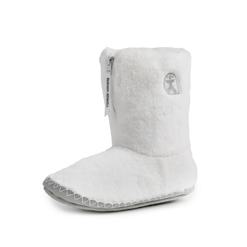 Monroe - Faux Fur Slipper Boot - White / Trace Grey