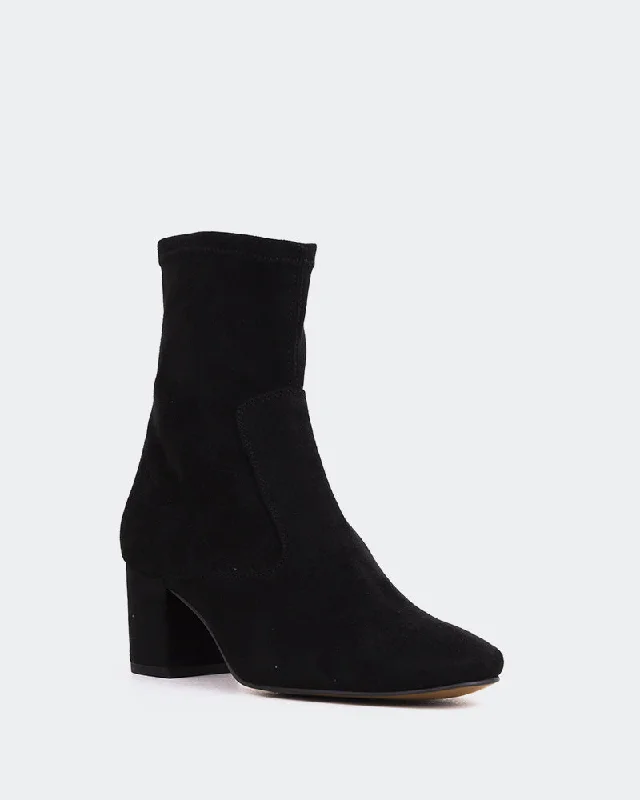 Montigny Black Suede Stretch