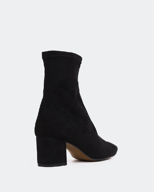 Montigny Black Suede Stretch