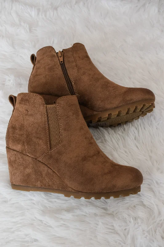 Pushing Forward Wedge Booties