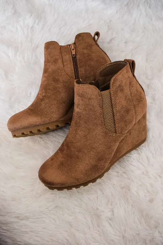 Pushing Forward Wedge Booties