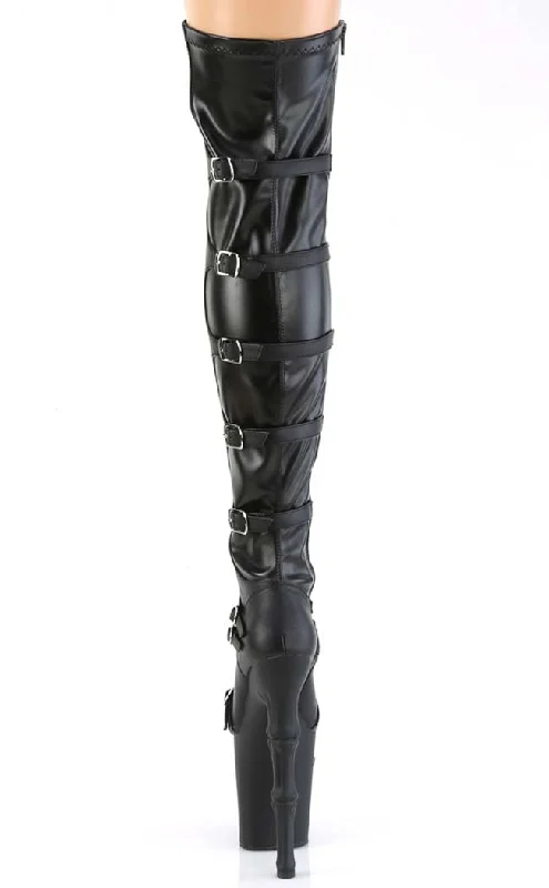 RAPTURE-3045 Black Skull Thigh High Boots