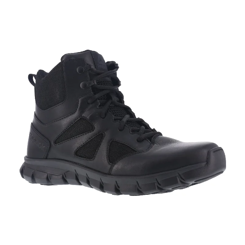 Reebok Womens Black Leather Military Boots Sublite Tactical