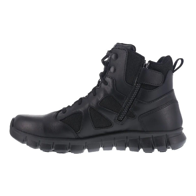 Reebok Womens Black Leather Military Boots Sublite Tactical