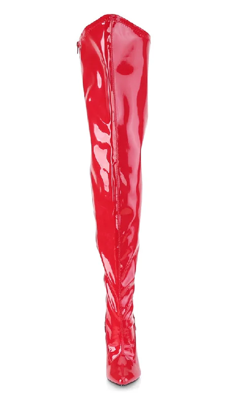 SEDUCE-3000WC Red Patent Wide Calf Boots