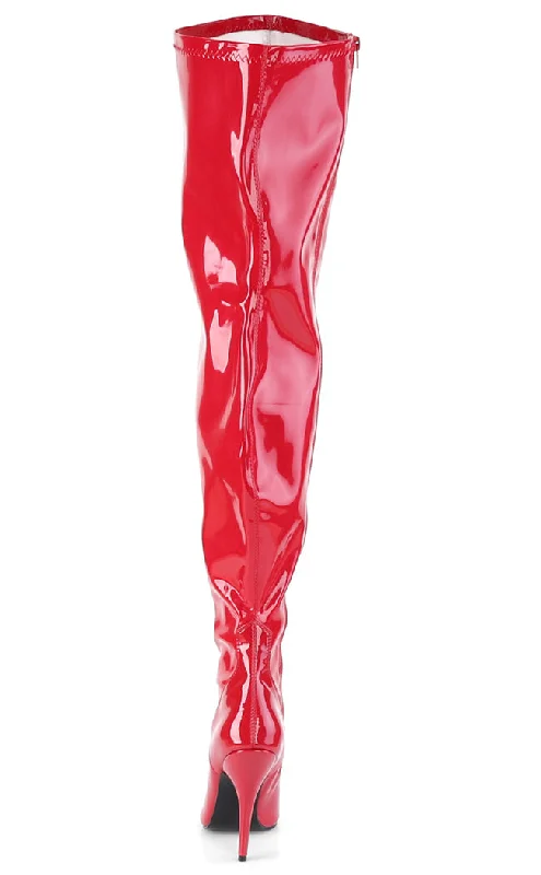 SEDUCE-3000WC Red Patent Wide Calf Boots