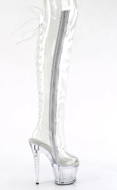 SPECTATOR-3019C Clear Thigh High Boots