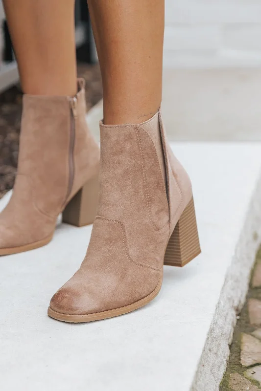 Taupe Cammy Heeled Booties