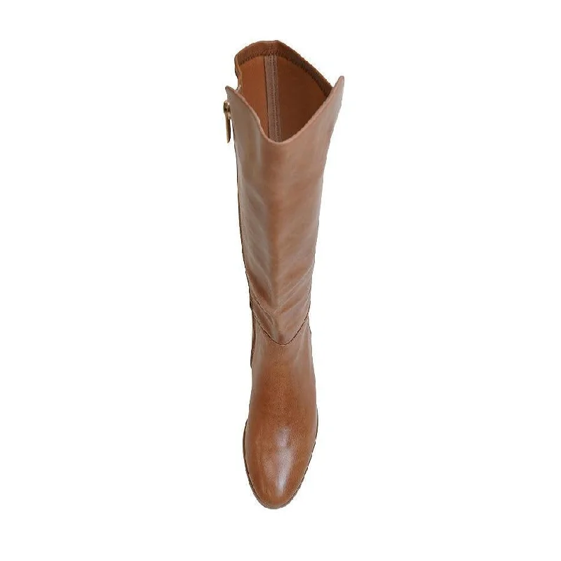 Tetley Tan Leather Knee High Boots