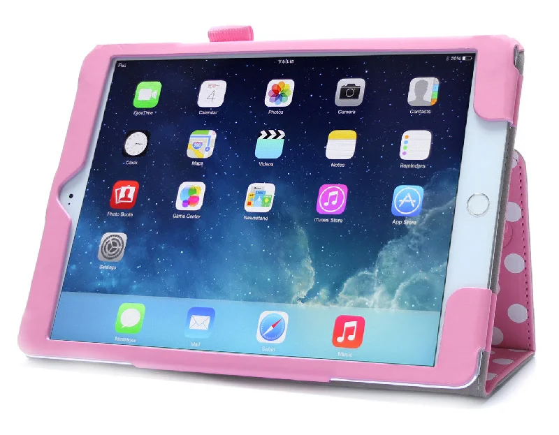 iPad Air 2 (2014) Leather Book Case-Pink/White