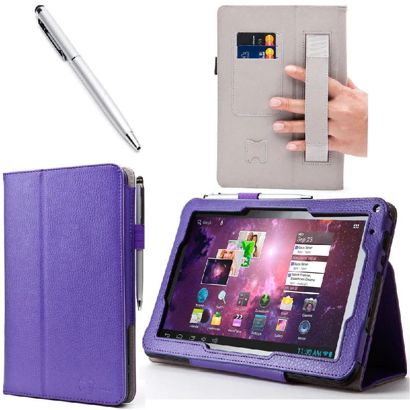 TMAX 9 Inch HD Leather Book Case-Purple