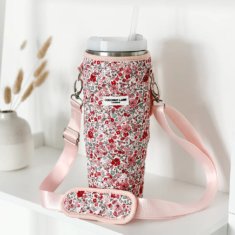 Tumbler Carry Case - Quilted Christmas Flowers