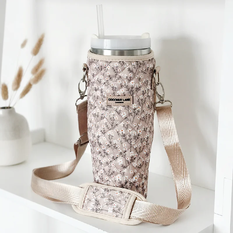 Tumbler Carry Case - Quilted Nude Flowers