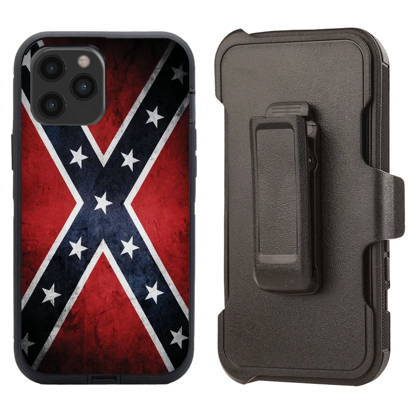 Shockproof Case for Apple iPhone 12 Pro Max Cover Clip Rebel Flag