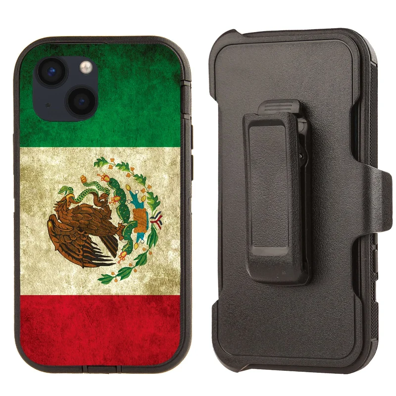 Shockproof Case for Apple iPhone 13/14 Dark Mexico Flag