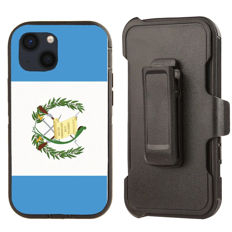 Rugged Shockproof Case with clip for Apple iPhone 13/14 Guatemala Flag