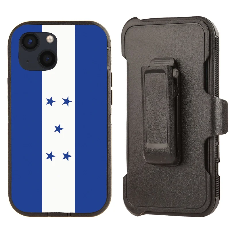 Rugged Shockproof Case with clip for Apple iPhone 13/14 Honduras Flag