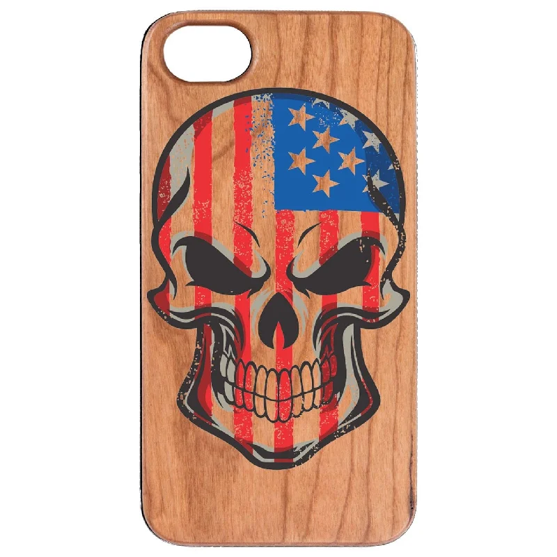 SKULL WITH USA FLAG - UV Color Printec Phone Case