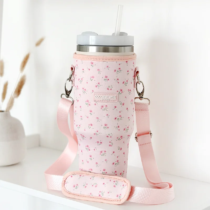 Tumbler Carry Case - Ditsy Floral Pink