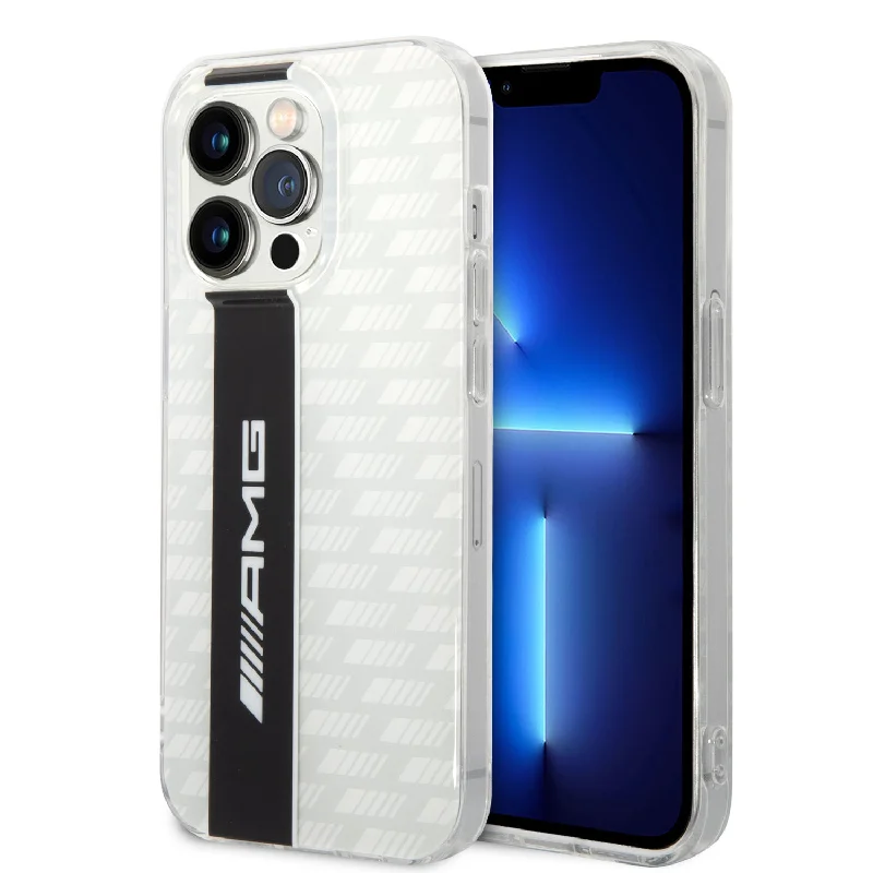 iPhone 14 Pro - PC/TPU White Transparent Double Layer Case Carbon Pattern Ii - AMG