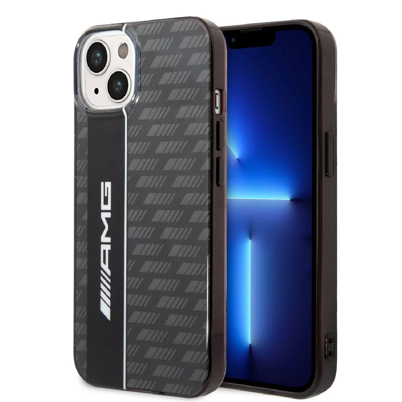 iPhone 14 Plus - PC/TPU Black Transparent Double Layer Case Carbon Pattern Ii - AMG