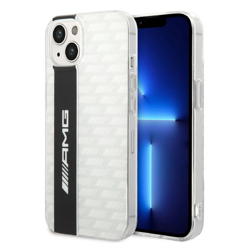 iPhone 14 Plus - PC/TPU White Transparent Double Layer Case Carbon Pattern Ii - AMG