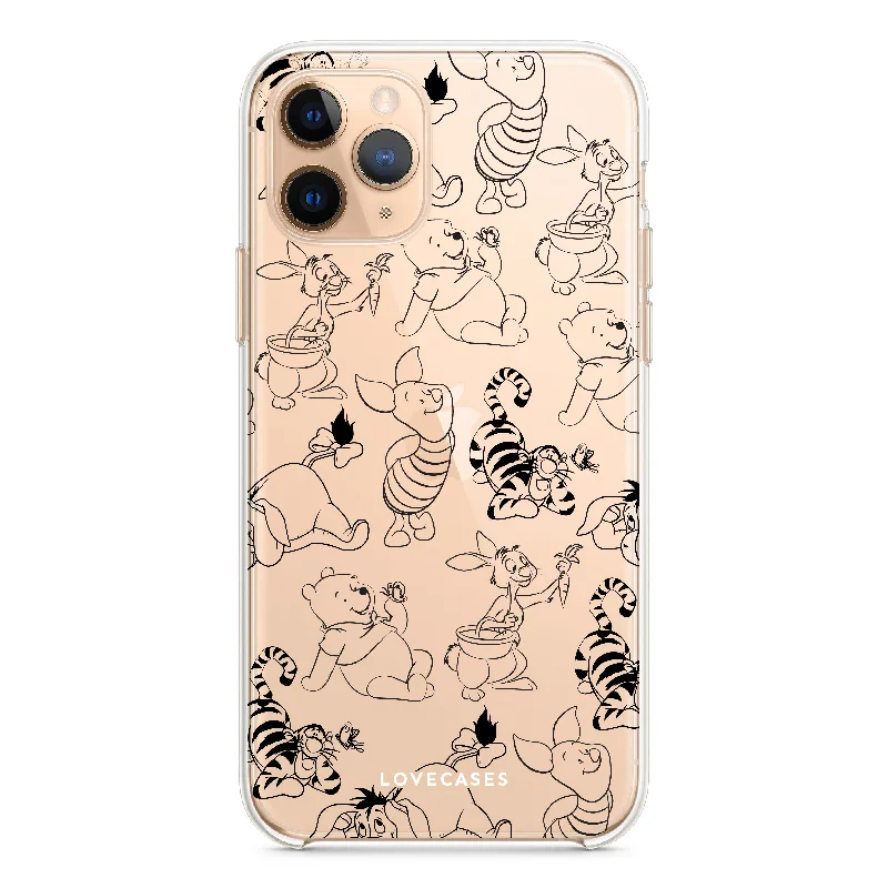 Black Winnie & Friends Phone Case