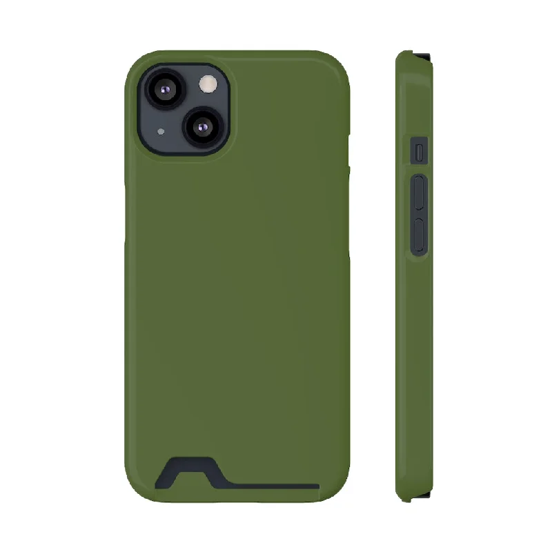 Dark Olive Green iPhone Case (Card)