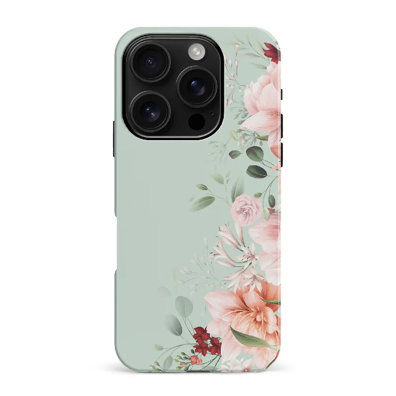 Half Bloom Floral Phone Case - Green