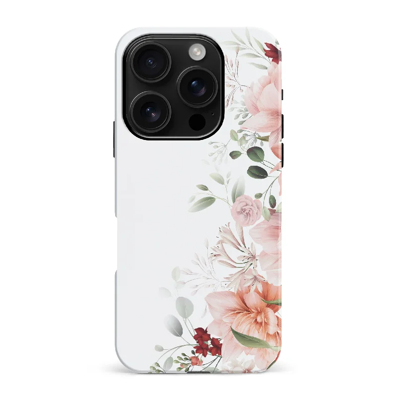 Half Bloom Floral Phone Case - White