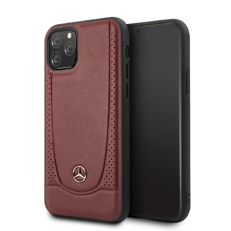 iPhone 11 Pro - Real Leather Red Perforated Urban Collection - Mercedes-Benz