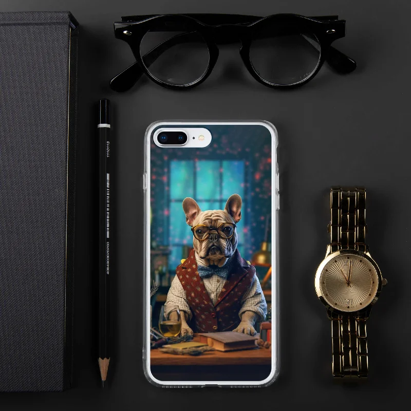 Professor Frenchie iPhone Case - A Sophisticated and Witty Choice for Pet Lovers and Academic Enthusiasts