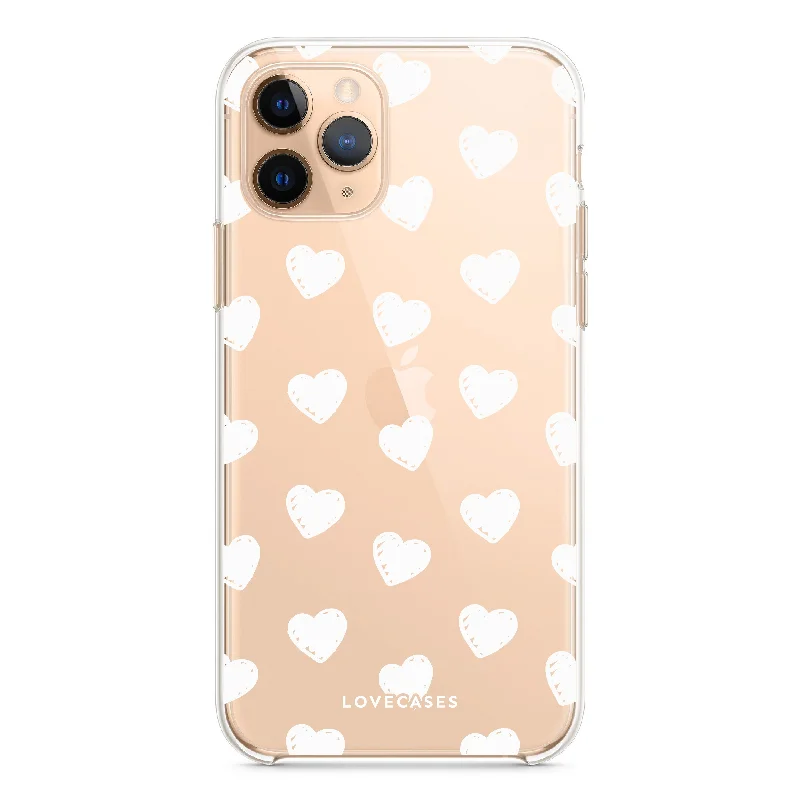 White Hearts Phone Case