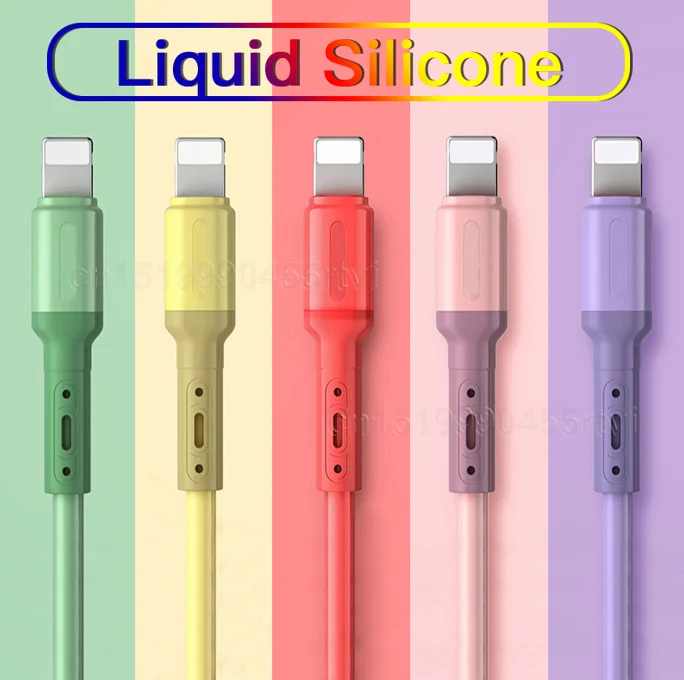 3ft Liquid Silicone Lightening Cable Data Sync Charger Cord for iPhone IOS