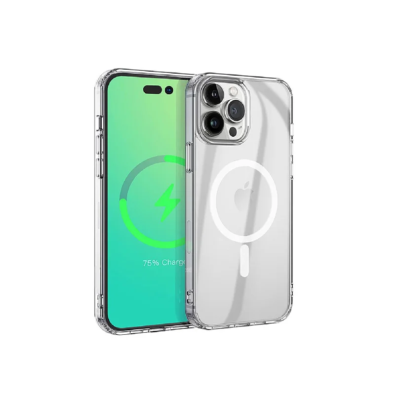 eSTUFF BERLIN Magnetic Hybrid mobile phone case for iPhone 14 Pro in Transparent