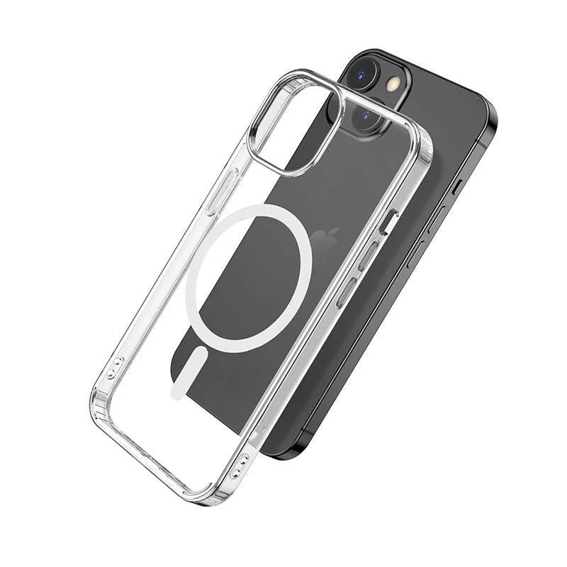 eSTUFF BERLIN Magnetic Hybrid mobile phone case for iPhone 13 Mini in Transparent