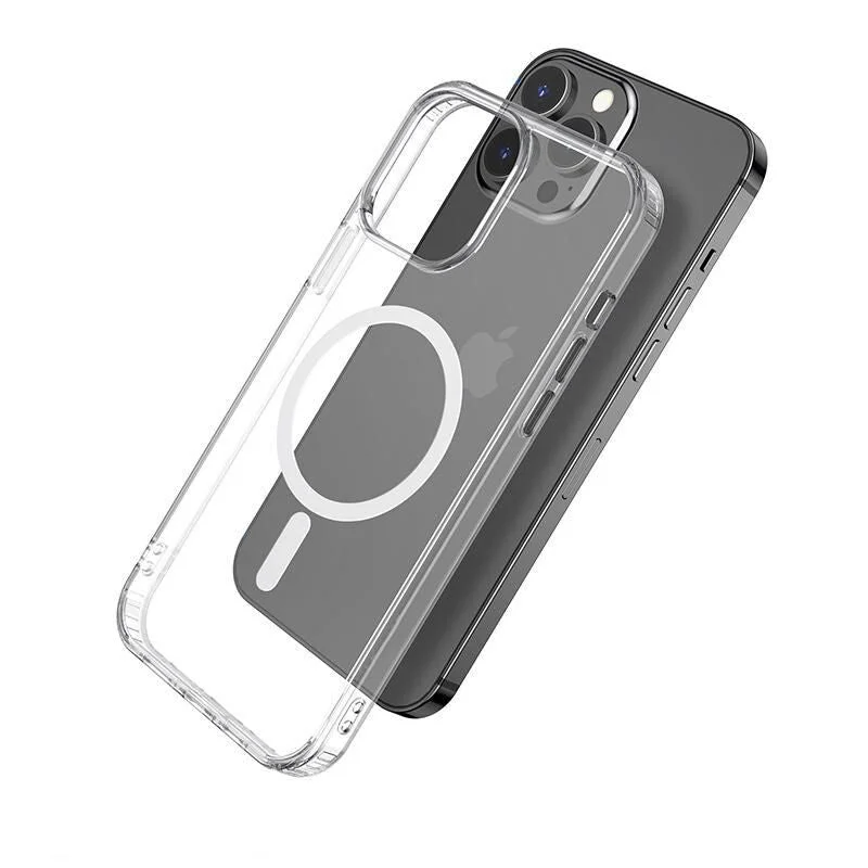 eSTUFF BERLIN Magnetic Hybrid mobile phone case for iPhone 13 Pro Max in Transparent