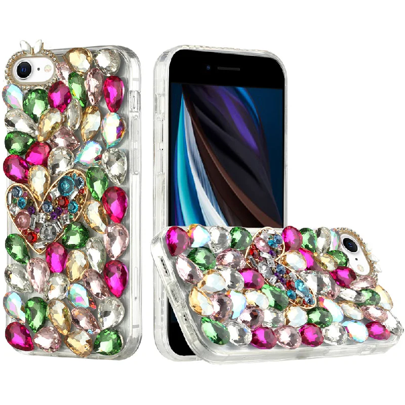 For Apple iPhone 11 Pro MAX (XI6.5) Full Diamond with Ornaments Hard TPU Case Cover - Colorful Ornaments with Heart