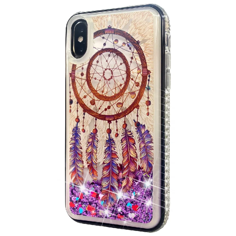 For Apple iPhone 11 Pro MAX (XI6.5) Quicksand Diamond Bumper Hybrid Case Cover - Antique Feather