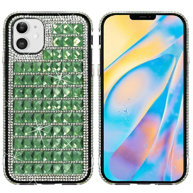 For iPhone 12 Mini 5.4 Bling Diamond Shiny Crystal Case Cover - Green