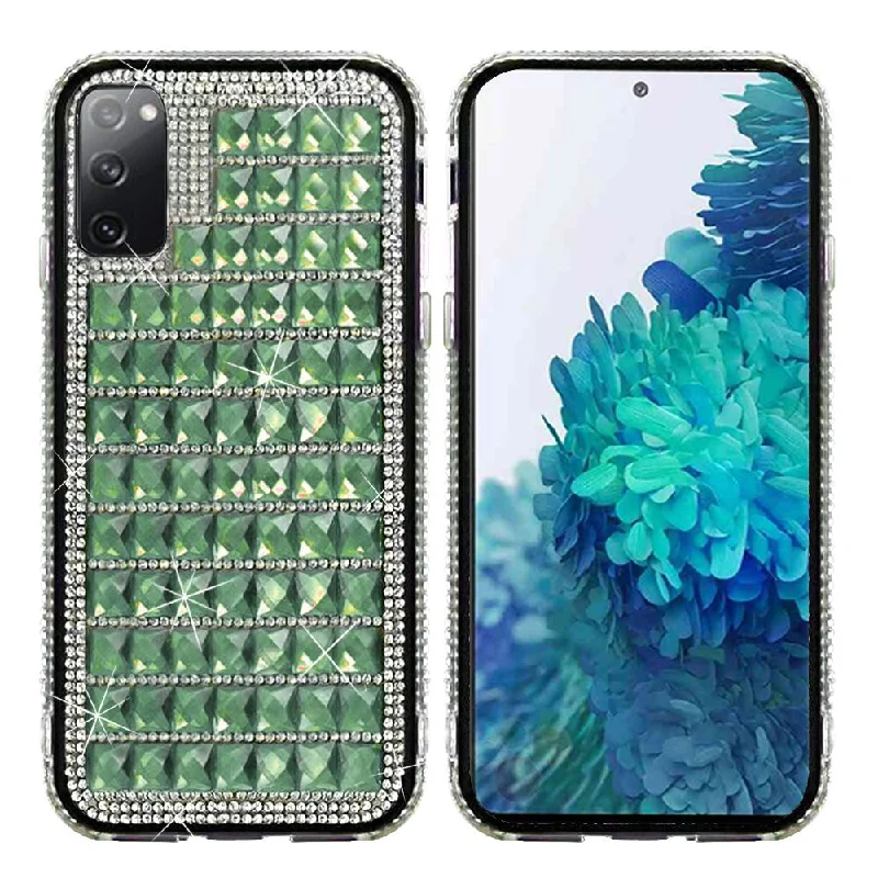 For Samsung Galaxy S20 FE 5G Bling Diamond Shiny Crystal Case Cover - Green