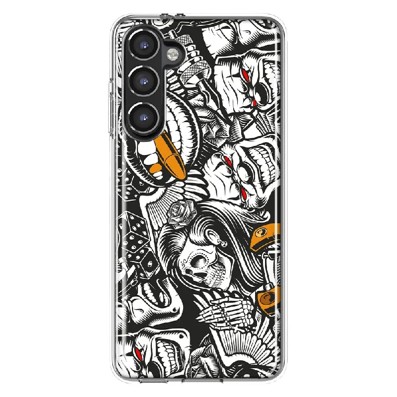 For Samsung Galaxy S23 Abstract Graffiti Tattoo Slim Shockproof Hard Shell TPU Case Heavy Duty Protective Phone Cover