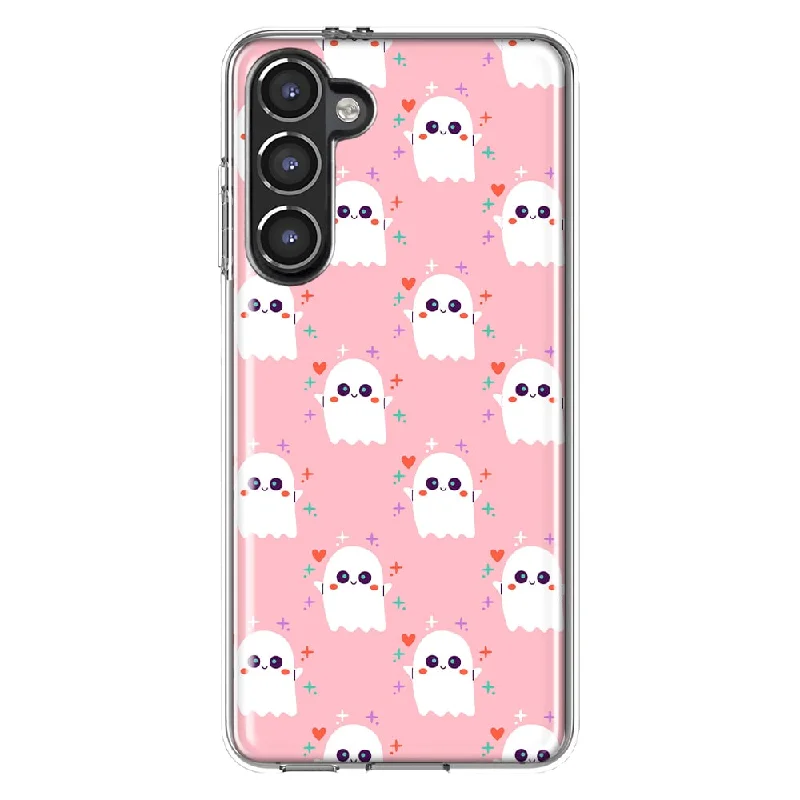 For Samsung Galaxy S23 Cute Pink Ghosts Slim Shockproof Hard Shell TPU Case Heavy Duty Protective Phone Cover